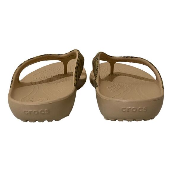 NWOT CROCS Iconic Comfort Leopard Flip Flops - Picture 3 of 8